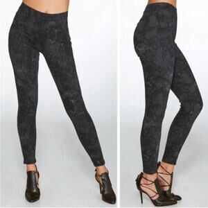Spanx Jean-ish Ankle Leggings Pants Grey Marble 1X PETITE Style No. 20018P